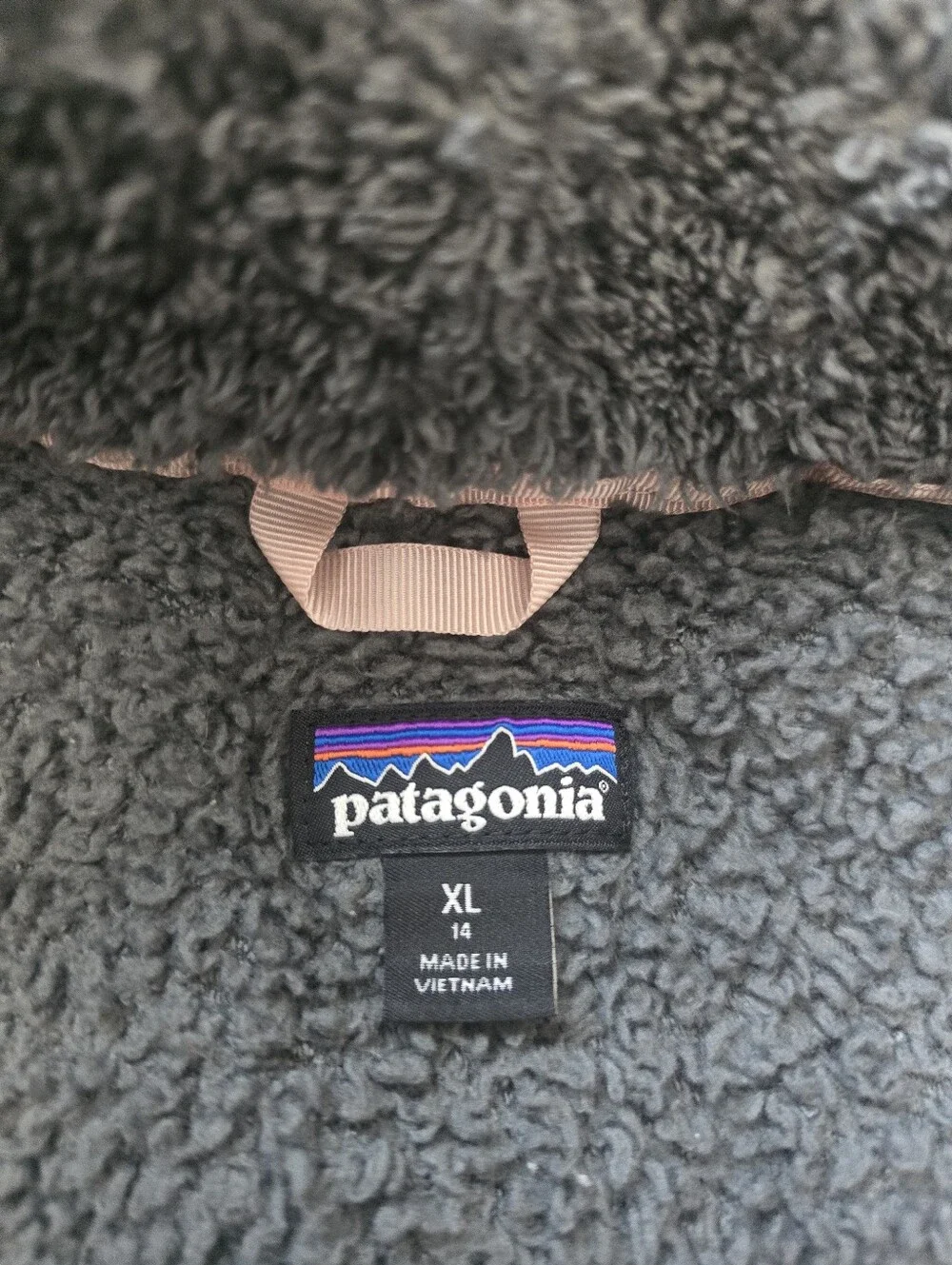 Patagonia Los Gatos 1/4 zip pullover gray high-pile fleece Slouchy Fit Girls XL